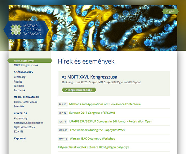 Magyar Biofizikai Társaság honlap