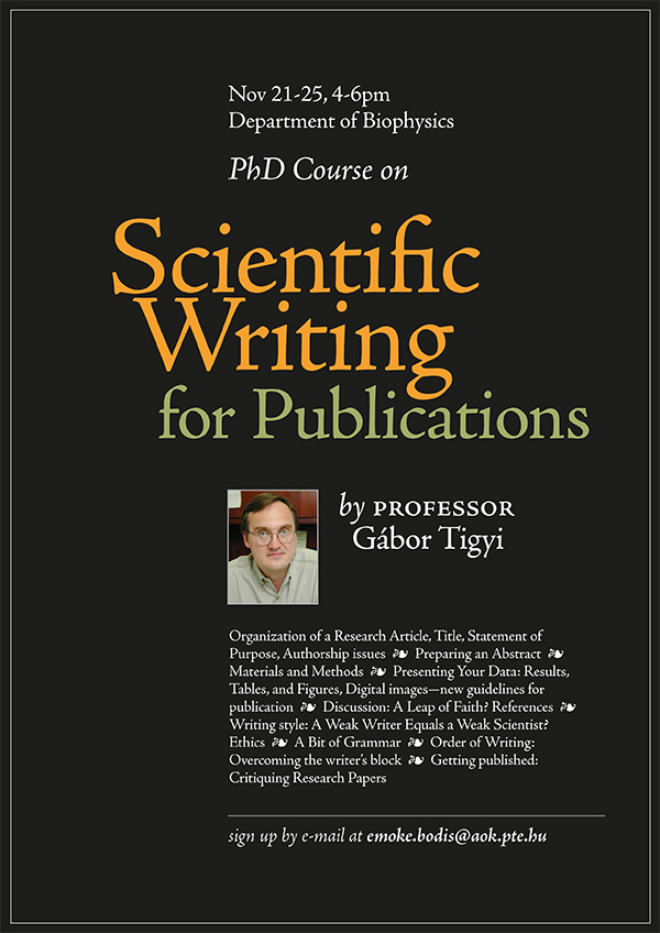Scientific Writing course poster
